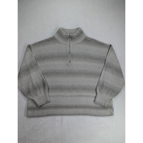 Tommy Hilfiger Sweaters - Tommy Hilfiger Size XXL Mock Neck Quarter Zip Gray Ombre Boxy Sweater